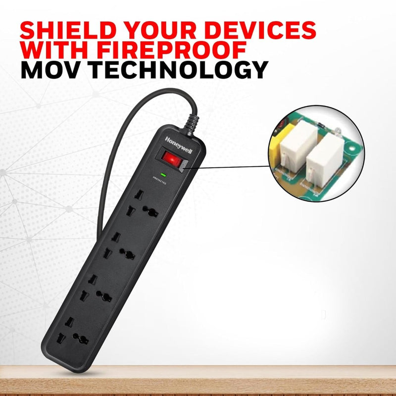 HONEYWELL SURGE PROTECTOR, 4 UNIVERSAL SOCKETS - SWIFT PERIPHERALS101858
