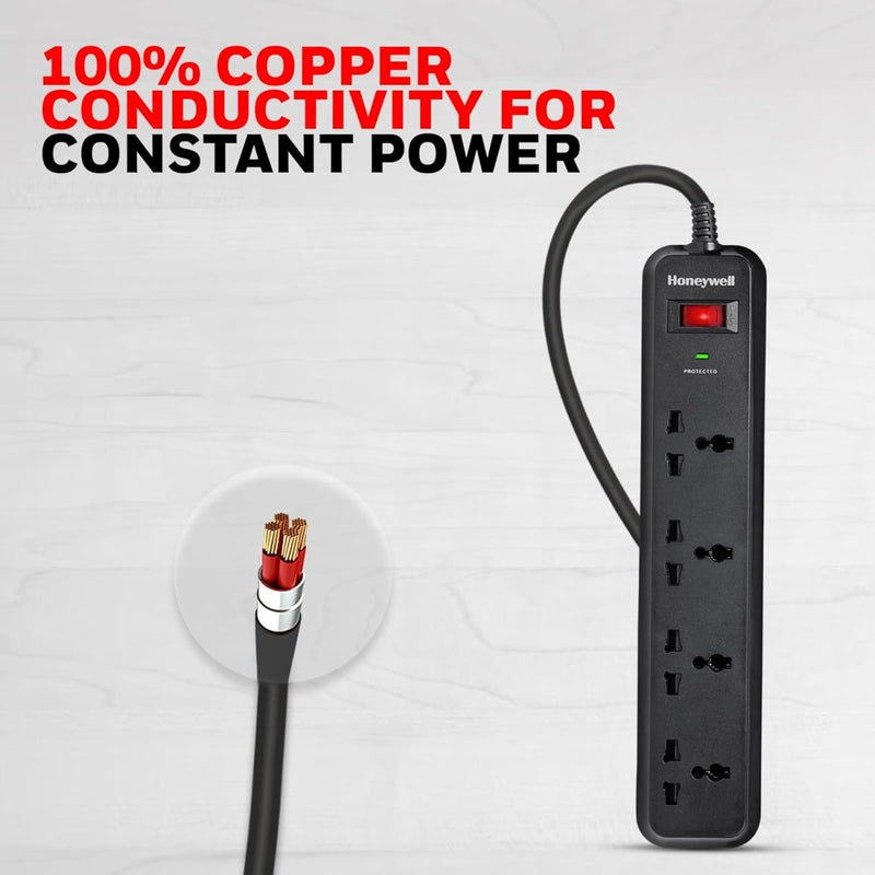 HONEYWELL SURGE PROTECTOR, 4 UNIVERSAL SOCKETS - SWIFT PERIPHERALS101858