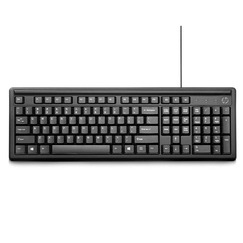 HP 100 Wired USB Desktop Keyboard with Height Adjustment - SWIFT PERIPHERALS2UN30AA