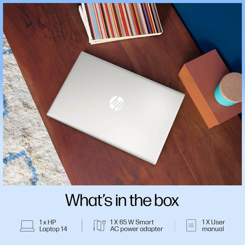 HP 14 AI LAPTOP, INTEL CORE ULTRA 7 155H, 12 TOPS, 16GB DDR5, 512GB SSD (WIN11, OFFICE21, SILVER, 1.4 KG) ANTI - GLARE FHD, 14 - INCH (35.6 CM) INTEL ARC GRAPHICS, FHD CAMERA W/SHUTTER, BACKLIT, GR1023TU - SWIFT PERIPHERALSHplaptop-0102