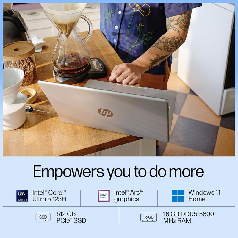 HP 14 GR1022TU [ULTRA5 - 125H 12TH GEN/16GB/512GB SSD/WIN11 HOME+MSO/14.0 INCH/INTEGRATED GRAPHICS /1 YEAR(S)/SILVER] - SWIFT PERIPHERALS1091418