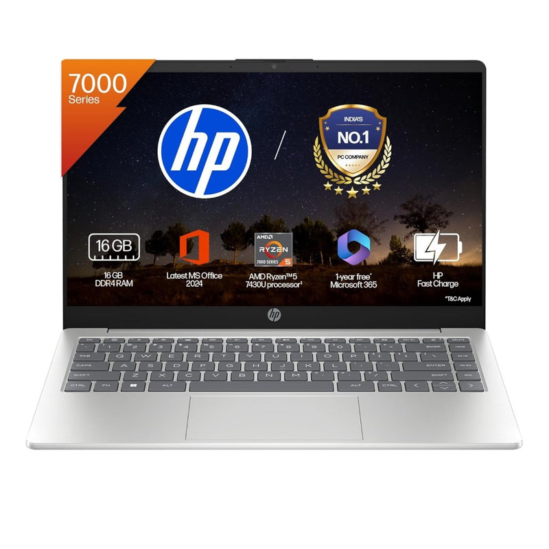 HP 15 FC0389AU [R5 - 7430U/16GB/512GB SSD/WIN11 HOME+MS24/15.6"/INTEGRATED GRAPHICS/1 YEAR(S)/SILVER] - SWIFT PERIPHERALS1094778