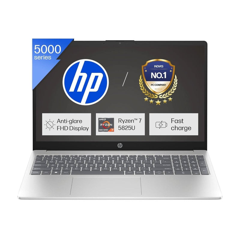 HP 15 FC0476AU [R7 - 5825U/16GB/512GB SSD/WIN11 HOME+MS24/15.6"/INTEGRATED GRAPHICS/1 YEAR(S)/SILVER] - SWIFT PERIPHERALS1093581