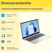 HP 15 - FD0006TU [CI3 - 1315U 13TH GEN/8GB DDR5/512GB SSD/WIN11 HOME+MSO/15.6 INCH/INTEGRATED GRAPHICS /1 YEAR(S)/SILVER] - SWIFT PERIPHERALS1085907