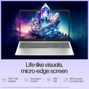 HP 15 FD0061TU [CI3 - 1215U 12TH GEN/8GB/512GB SSD/WIN11 HOME+MSO/15.6 INCH/INTEGRATED GRAPHICS /1 YEAR(S)/SILVER] - SWIFT PERIPHERALS1090550