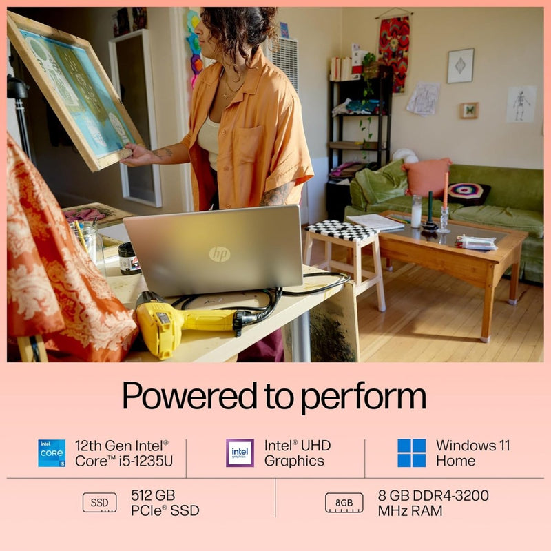 HP 15 FD0070TU [CI5 - 1235U 12TH GEN/8GB/512GB SSD/WIN11 HOME+MSO/15.6 INCH/INTEGRATED GRAPHICS /1 YEAR(S)/SILVER] - SWIFT PERIPHERALS1090551
