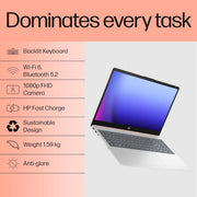 HP 15 FD0220TU [CI5 - 1334U 13TH GEN/8GB/512GB SSD/WIN11 HOME+MSO/15.6 INCH/INTEGRATED GRAPHICS /1 YEAR(S)/SILVER] - SWIFT PERIPHERALS1091043