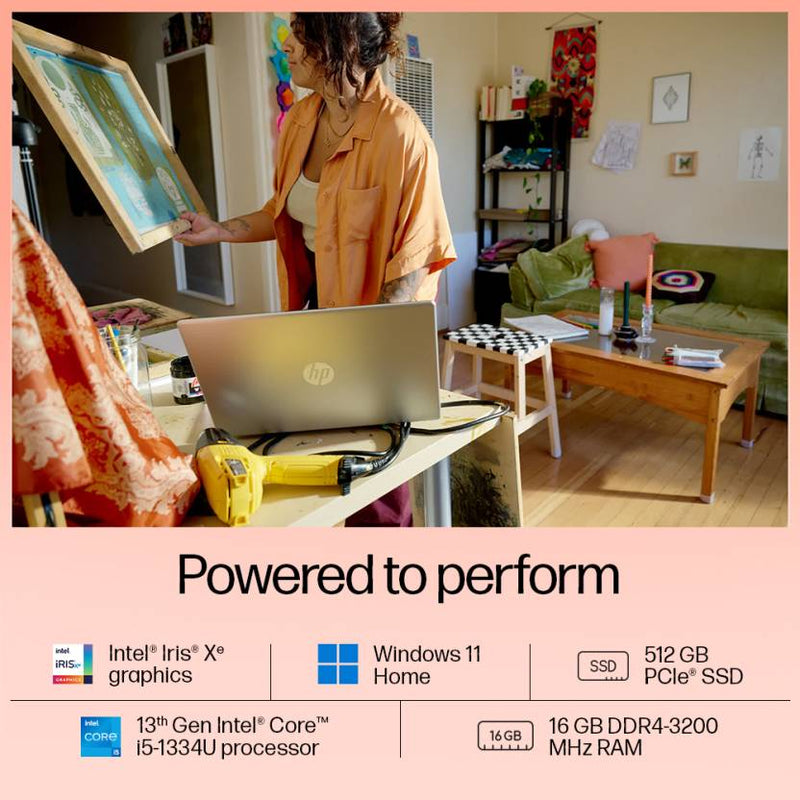 HP 15 FD0315TU [CI5 - 1334U 13TH GEN/16GB/512GB SSD/WIN11 HOME+MSO/15.6 INCH/INTEGRATED GRAPHICS /1 YEAR(S)/SILVER] - SWIFT PERIPHERALS1091942