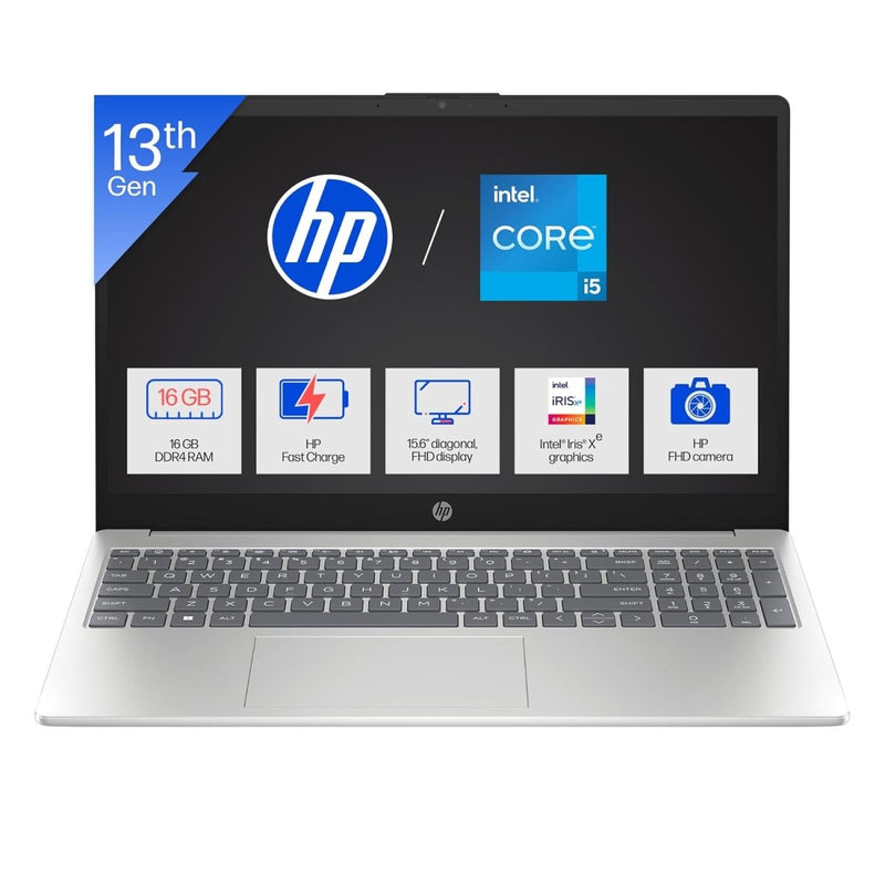 HP 15 HR0008TU [CI5 - 1334U/16GB/512GB SSD/WIN11 HOME+MS24/15.6"/INTEGRATED GRAPHICS/1 YEAR(S)/SILVER] - SWIFT PERIPHERALS1095225