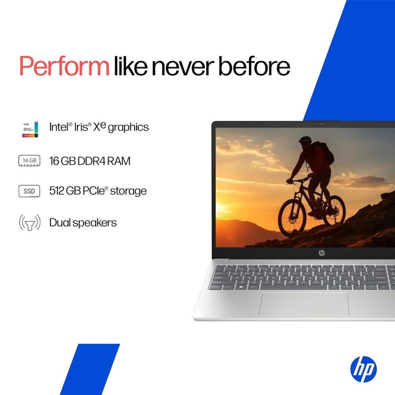 HP 15 HR0008TU [CI5 - 1334U/16GB/512GB SSD/WIN11 HOME+MS24/15.6"/INTEGRATED GRAPHICS/1 YEAR(S)/SILVER] - SWIFT PERIPHERALS1095225