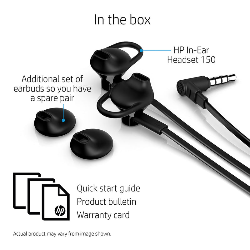 HP 150 Earbuds In Ear Wired Headset with in - line Microphone - SWIFT PERIPHERALSX7B04AA