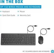 HP 150 USB WIRED KEYBOARD AND MOUSE COMBO - SWIFT PERIPHERALS105214