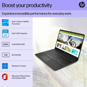 HP 15S - FQ3066TU [CDC - N4500 INTEL/8GB/512GB SSD/WIN11 HOME+MSO/15.6 INCH/INTEGRATED GRAPHICS /1 YEAR(S)/BLACK] - SWIFT PERIPHERALS1085701