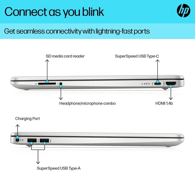 HP 15S - FQ5185TU [CI3 - 1215U 12TH GEN/8GB/512GB SSD/WIN11 HOME+MSO/15.6 INCH/INTEGRATED GRAPHICS /1 YEAR(S)/SILVER] - SWIFT PERIPHERALS1086578
