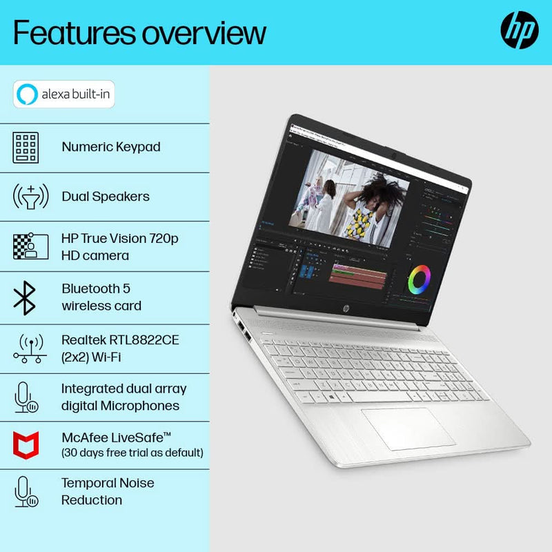 HP 15S - FQ5185TU [CI3 - 1215U 12TH GEN/8GB/512GB SSD/WIN11 HOME+MSO/15.6 INCH/INTEGRATED GRAPHICS /1 YEAR(S)/SILVER] - SWIFT PERIPHERALS1086578