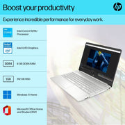 HP 15S - FQ5185TU [CI3 - 1215U 12TH GEN/8GB/512GB SSD/WIN11 HOME+MSO/15.6 INCH/INTEGRATED GRAPHICS /1 YEAR(S)/SILVER] - SWIFT PERIPHERALS1086578