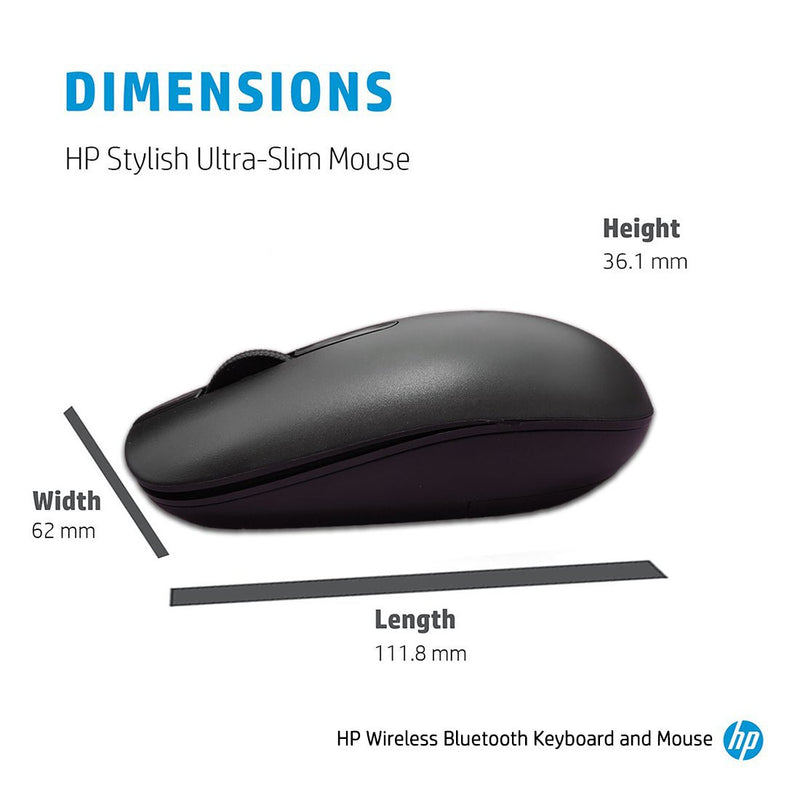 HP 1F0C8PA Wireless Bluetooth Full - size Keyboard and Optical Mouse Combo with Spill Resistant Design - SWIFT PERIPHERALS1F0C8PA