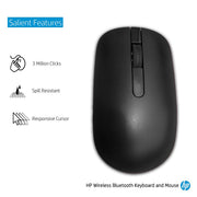 HP 1F0C8PA Wireless Bluetooth Full - size Keyboard and Optical Mouse Combo with Spill Resistant Design - SWIFT PERIPHERALS1F0C8PA