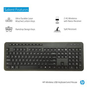 HP 1F0C9PA Wireless Full - size Keyboard and Optical Mouse Combo with Spill Resistant Design - SWIFT PERIPHERALS1F0C9PA