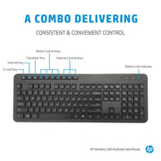 HP 1F0C9PA Wireless Full - size Keyboard and Optical Mouse Combo with Spill Resistant Design - SWIFT PERIPHERALS1F0C9PA