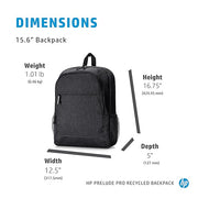 HP 1X644AA Prelude Pro Recycled Backpack for 15.6 Inch Laptops with Smart Cable Pass - Through and Water - Resistant Exterior - SWIFT PERIPHERALS1X644AA