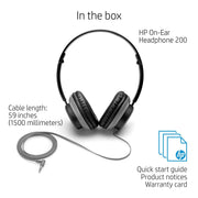 HP 200 Wired On - Ear Headphone with Foldable Design and 30mm Driver Unit - SWIFT PERIPHERALS2VB08AA