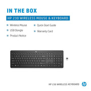 HP 230 Wireless Keyboard with 2.4GHz Wireless Connectivity and 12 Function Keys - SWIFT PERIPHERALS3L1E7AA
