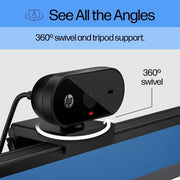 HP 320 FHD Webcam - USB - A Computer Camera with Mic & Privacy Cover - for Desktop, Laptop, & Chromebook - SWIFT PERIPHERALS53X26AA