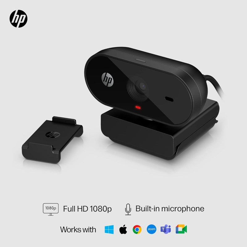 HP 320 FHD Webcam - USB - A Computer Camera with Mic & Privacy Cover - for Desktop, Laptop, & Chromebook - SWIFT PERIPHERALS53X26AA