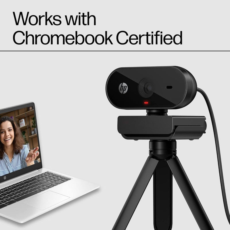 HP 320 FHD Webcam - USB - A Computer Camera with Mic & Privacy Cover - for Desktop, Laptop, & Chromebook - SWIFT PERIPHERALS53X26AA