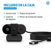 HP 320 FHD Webcam - USB - A Computer Camera with Mic & Privacy Cover - for Desktop, Laptop, & Chromebook - SWIFT PERIPHERALS53X26AA