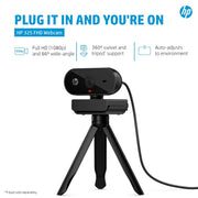 HP 325 1080p Full HD USB Computer Webcam with Mic & Privacy Cover - SWIFT PERIPHERALS53X27AA
