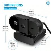 HP 325 1080p Full HD USB Computer Webcam with Mic & Privacy Cover - SWIFT PERIPHERALS53X27AA