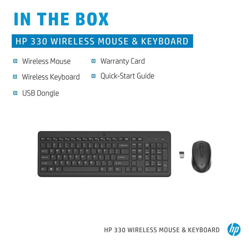 HP 330 WIRELESS KEYBOARD AND MOUSE COMBO - SWIFT PERIPHERALS105391