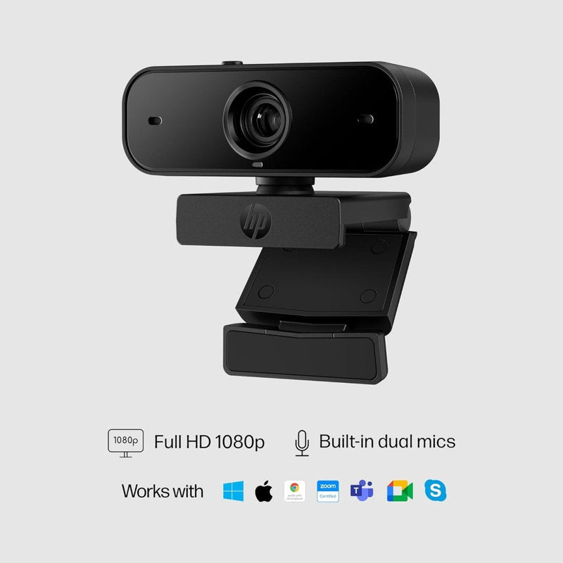 HP 430 FHD Webcam - USB, Plug & Play External Camera with Dual Mics & Privacy Shutter - SWIFT PERIPHERALS77B11AA