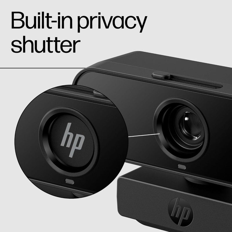 HP 430 FHD Webcam - USB, Plug & Play External Camera with Dual Mics & Privacy Shutter - SWIFT PERIPHERALS77B11AA