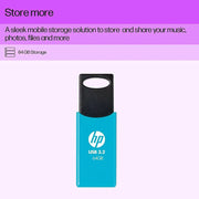 HP 64 GB 712w USB 3.2 Flash Drive - Blue - SWIFT PERIPHERALS7Z377AA