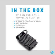 HP 65W USB Type - C Slim Travel Power Adapter Charger - SWIFT PERIPHERALS671R2AA