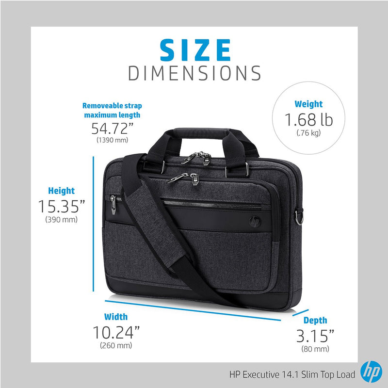 HP 6KD04AA Executive 14 - Inch Slim Top Load Laptop Bag with Built - in USB Charging Port - SWIFT PERIPHERALS6KD04AA