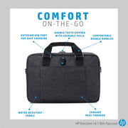 HP 6KD04AA Executive 14 - Inch Slim Top Load Laptop Bag with Built - in USB Charging Port - SWIFT PERIPHERALS6KD04AA