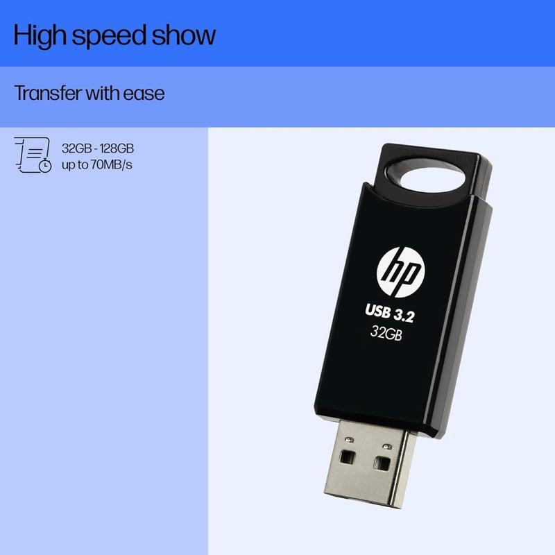 HP 712W 32GB USB 3.2 Flash Drive - Black - SWIFT PERIPHERALS7Z374AA