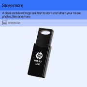 HP 712W 32GB USB 3.2 Flash Drive - Black - SWIFT PERIPHERALS7Z374AA