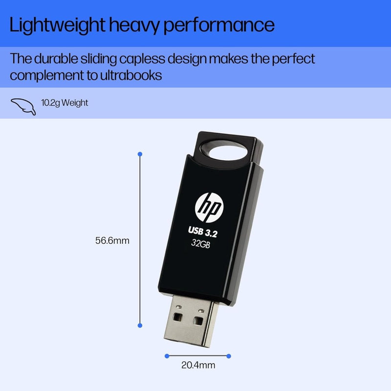 HP 712W 32GB USB 3.2 Flash Drive - Black - SWIFT PERIPHERALS7Z374AA