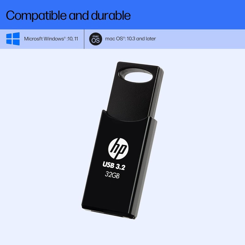 HP 712W 32GB USB 3.2 Flash Drive - Black - SWIFT PERIPHERALS7Z374AA