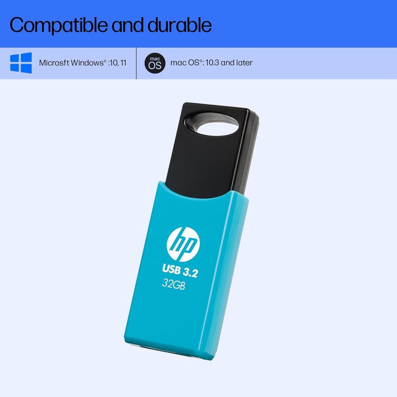HP 712W 32GB USB 3.2 Flash Drive - Blue - SWIFT PERIPHERALS7Z376AA