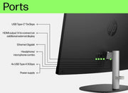 HP AIO 24 13th Gen Intel Core i3 - 1315U, 8GB, 512GB SSD, Intel UMA Graphics, 24 Inch FHD, Win 11 Home, MS Office 2024, Black, CR0903IN - SWIFT PERIPHERALS1096753