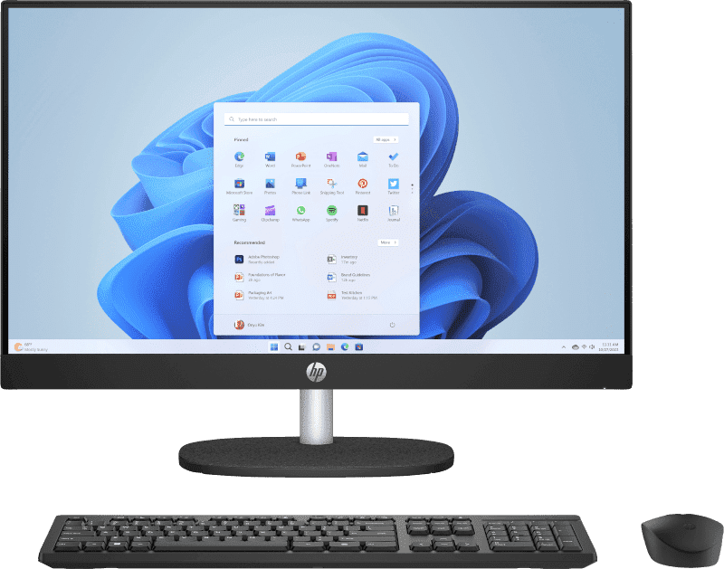 HP AIO 24 13th Gen Intel Core i3 - 1315U, 8GB, 512GB SSD, Intel UMA Graphics, 24 Inch FHD, Win 11 Home, MS Office 2024, Black, CR0903IN - SWIFT PERIPHERALS1096753