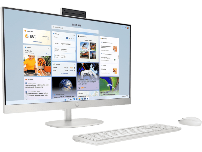 HP AIO 27 13th Gen Intel Core i3 - 1315U, 8GB, 512GB SSD, Intel UHD Graphics, 27 Inch FHD, Win 11, MS Office 2024, Shell White, CR0902IN - SWIFT PERIPHERALS