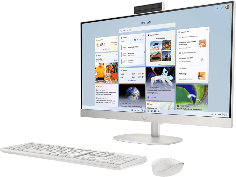 HP AIO 27 13th Gen Intel Core i3 - 1315U, 8GB, 512GB SSD, Intel UHD Graphics, 27 Inch FHD, Win 11, MS Office 2024, Shell White, CR0902IN - SWIFT PERIPHERALS