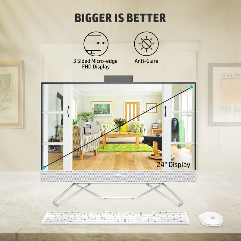 HP ALL - IN - ONE 12TH GEN WINDOWS 11, INTEL CORE I3 - 23.8 INCH(60.5 CM) 8GB RAM/512GB SSD/FHD, MICRO - EDGE, ANTI - GLARE DISPLAY/WIRELESS KEYBOARD & MOUSE/INTEL UHD GRAPHICS/WIN 11/5.37 KG, 24 - CB1901IN - SWIFT PERIPHERALS1082135